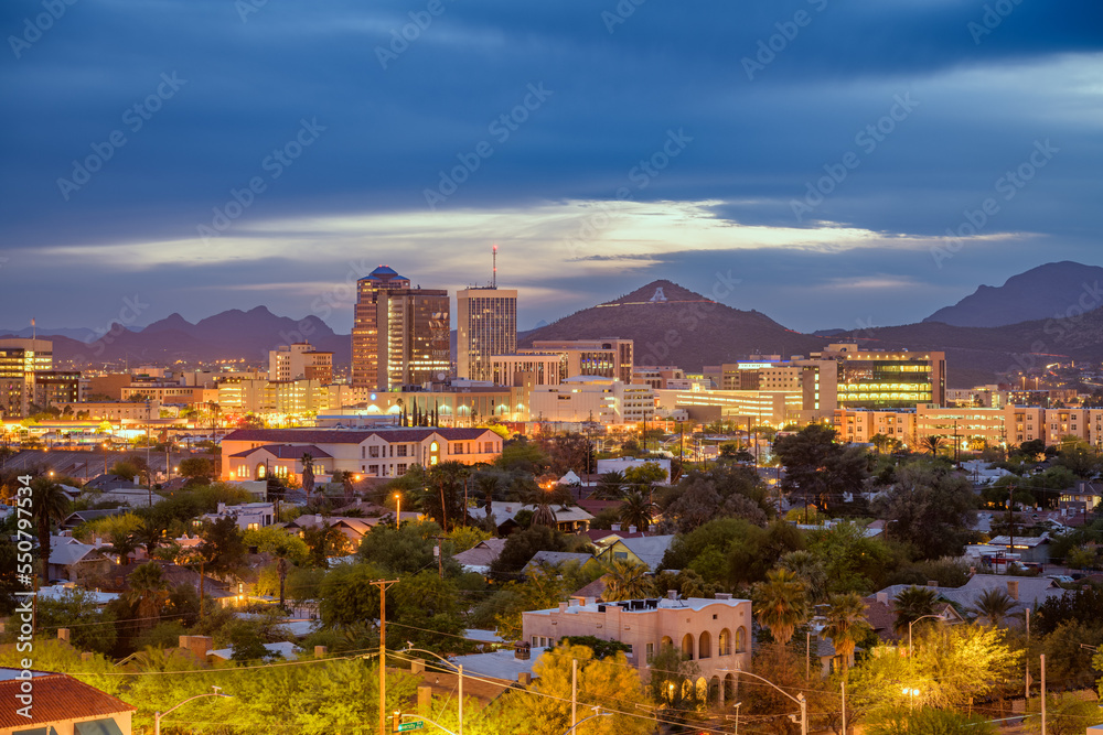Tucson, Arizona, USA Cityscape - obrazy, fototapety, plakaty 