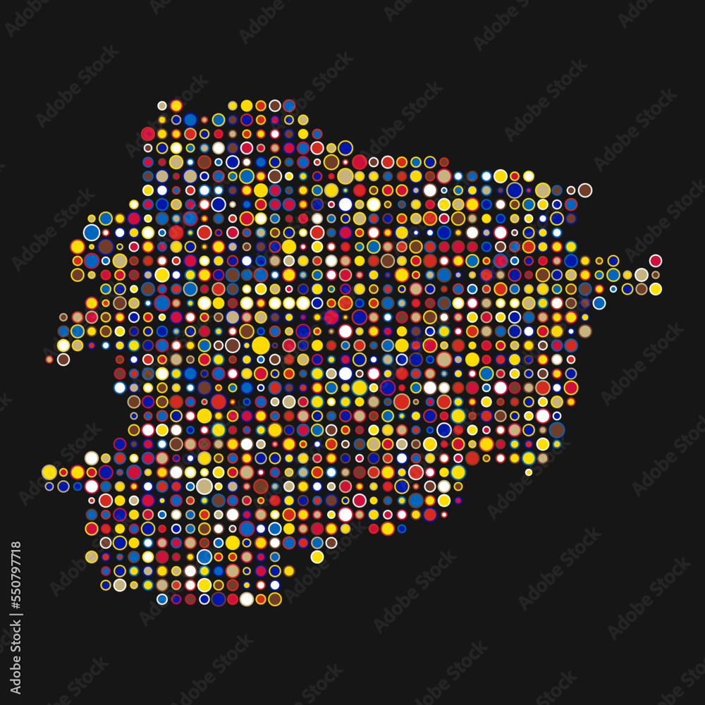 Andorra Silhouette Pixelated pattern map illustration