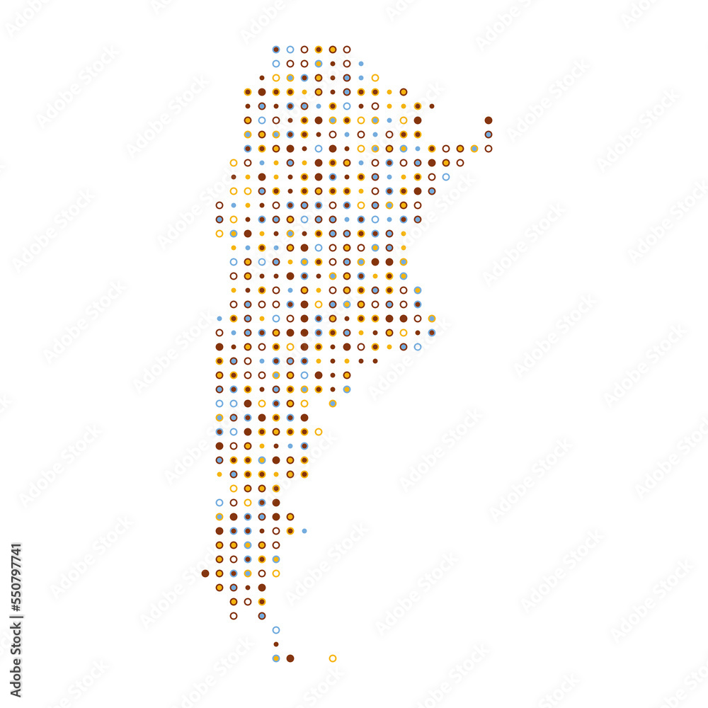 Argentina Silhouette Pixelated pattern map illustration