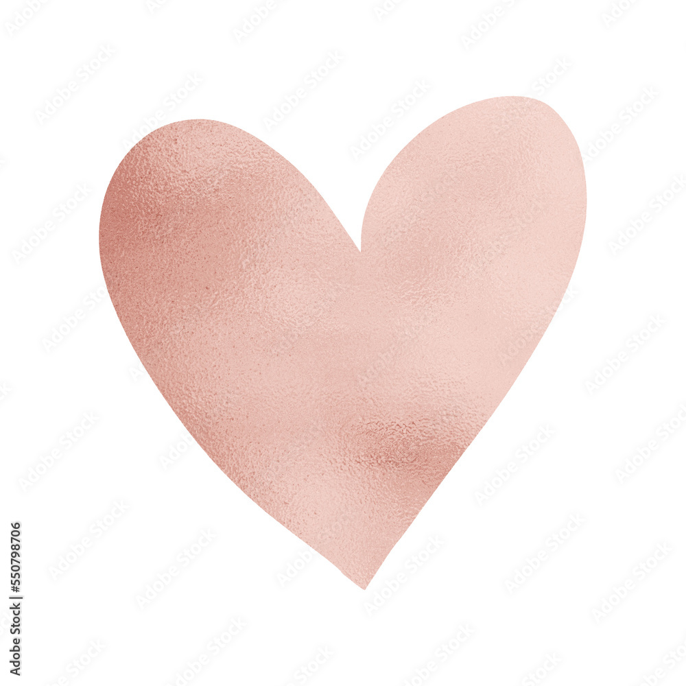 Rose Gold Shiny Heart