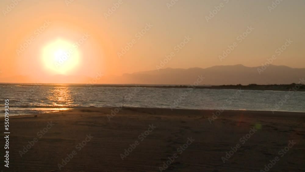 Sunset, Sunlight Hitting The Beach And A Relaxing View. Sunset, Sunlight Hitting The Beach And A Relaxing View.