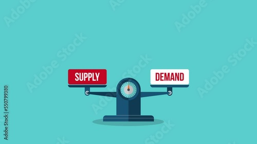 Supply and demand on the balance scale photo