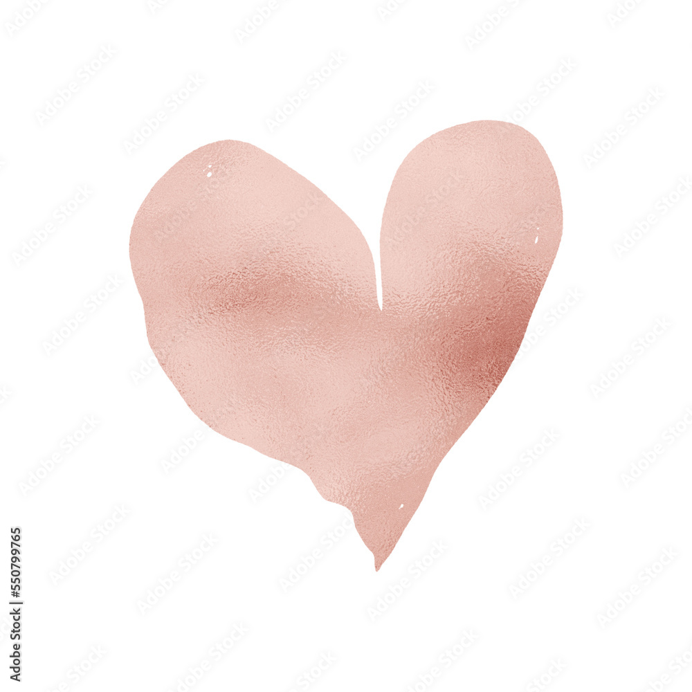 Rose Gold Glowing Heart