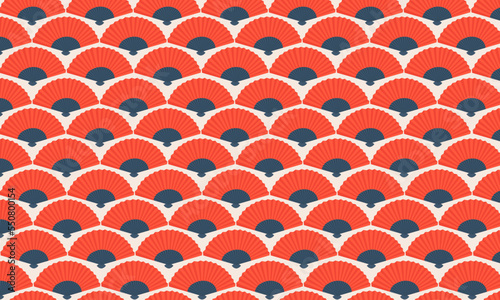 Seamless Pattern with Hand fans 