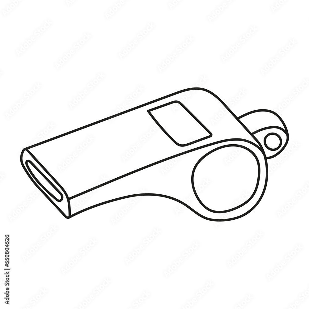 Vector hand drawn sport whistle icon. Isolated illustration on a white background. Vector hand drawn sport whistle icon. Isolated illustration on a white background.