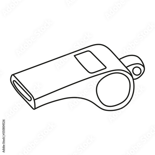 Vector hand drawn sport whistle icon. Isolated illustration on a white background.