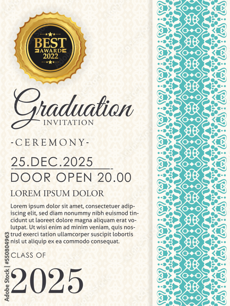 graduation invitation with ornament template graduation invitation with ornament template