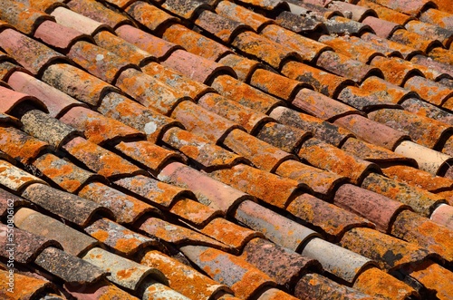 Viejo tejado en Gaucín en el Valle del Genal, Málaga, Andalucía, España