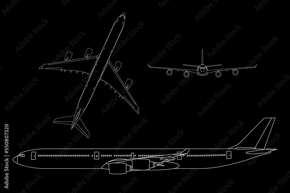 Avión de línea cuatrimotor a340 Avión de línea cuatrimotor a340