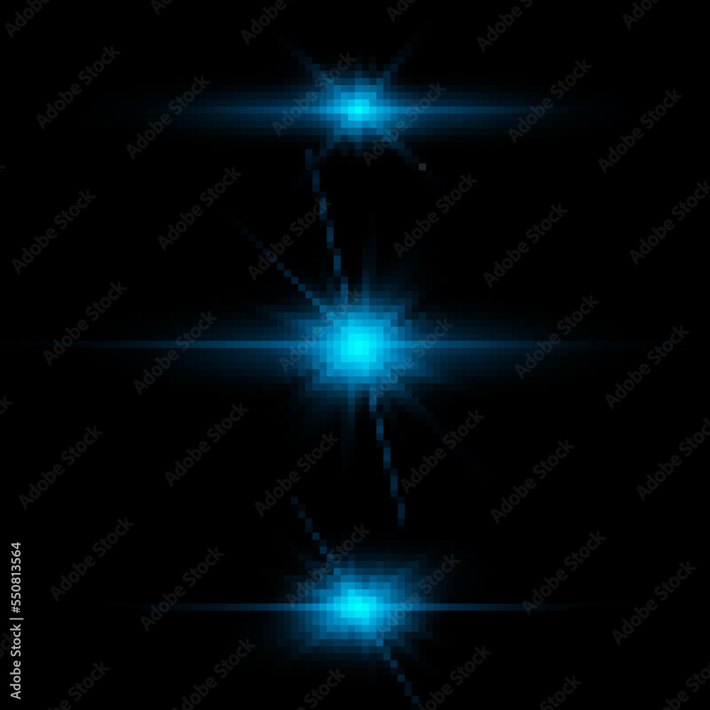 Blue horizontal lens flares pack.