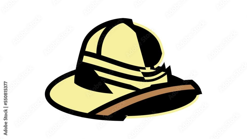 pith helmet color icon animation pith helmet color icon animation