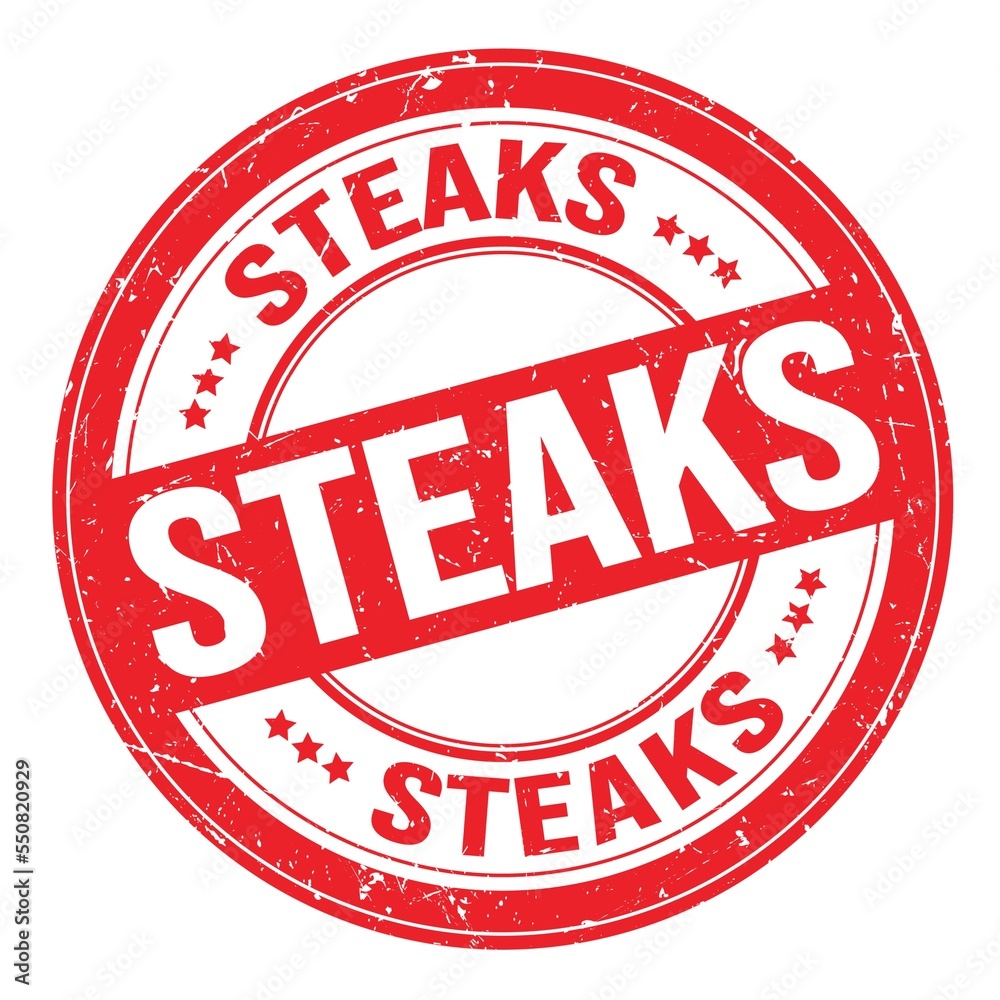 STEAKS text written on red round stamp sign STEAKS text written on red round stamp sign