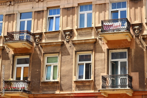 Facade of an old-style apartment house.