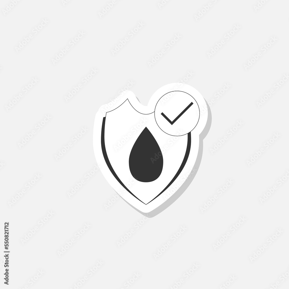 Waterproofing glyph icon sticker isolated on white Waterproofing glyph icon sticker isolated on white
