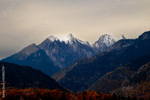 mountains with snow and landscape view