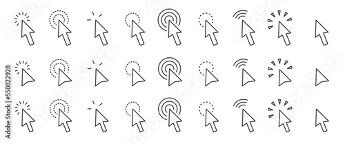 Cursor arrow icons, computer mouse click, vector icons.
