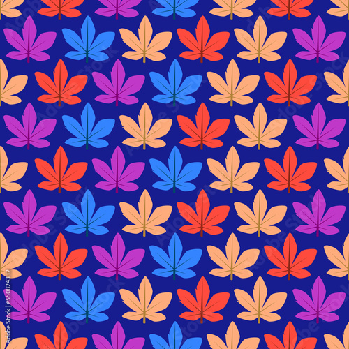 Autumn leaves seamless pattern background 