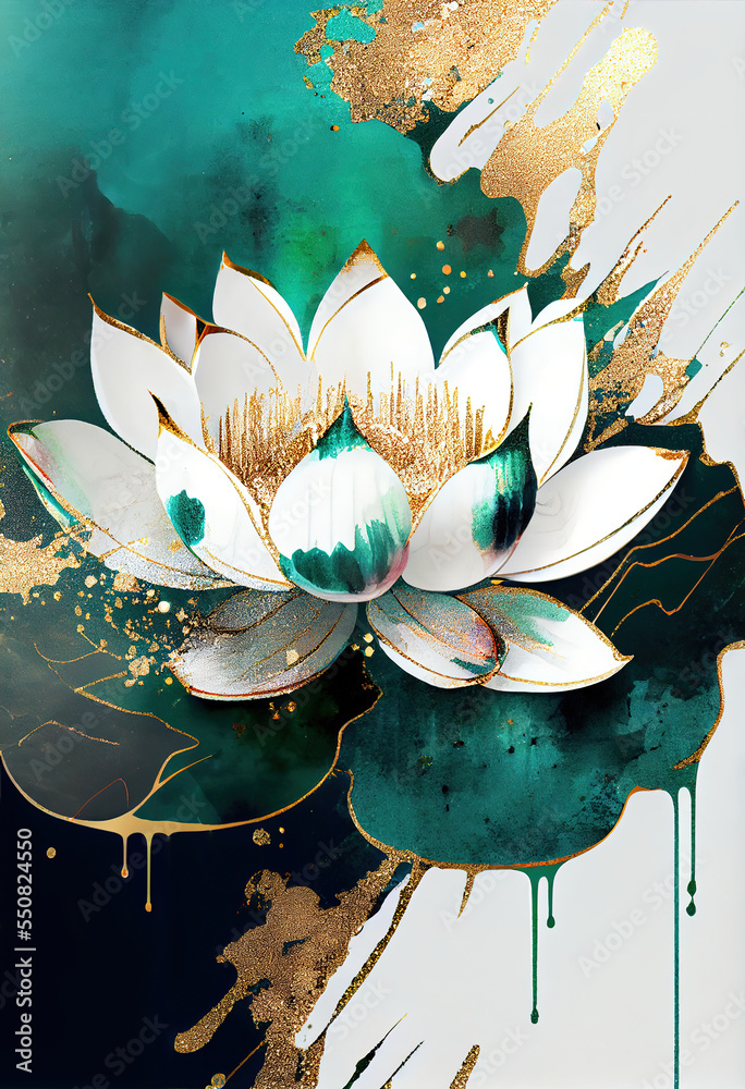 ภาพประกอบสต็อก lotus marble texture with abstract green, white, glitter