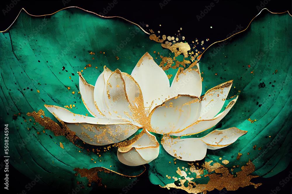 ภาพประกอบสต็อก lotus marble texture with abstract green, white, glitter