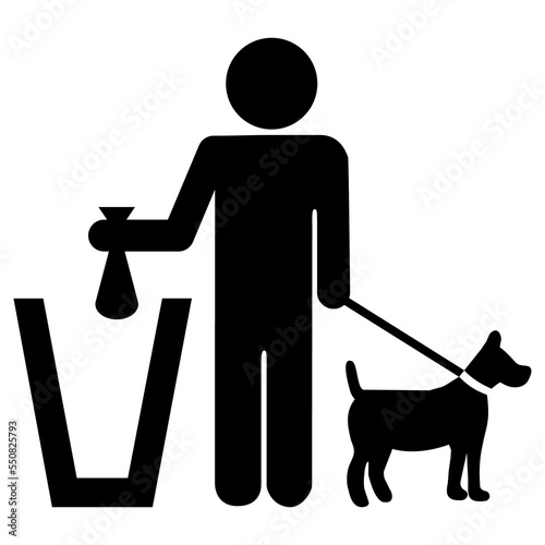 Icono aislado hombre tirando las cacas de los perros
