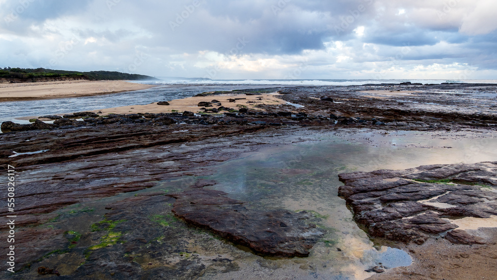 stormy sky on the Pacific coast at Dolfin Point, NSW, Australia