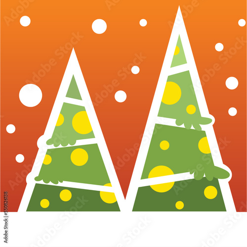 abstract christmas trees vector illustration scene