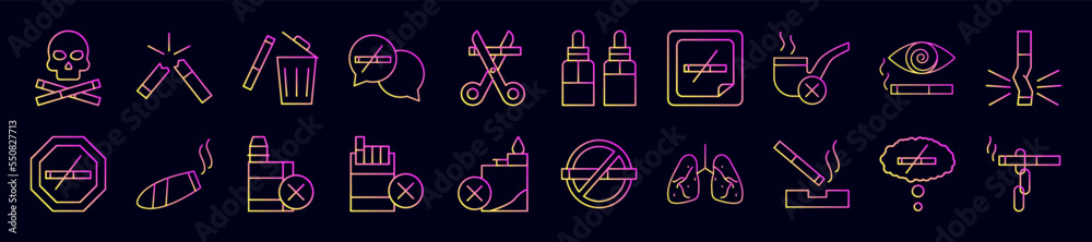 Quit smoking nolan icons collection vector illustration design Quit smoking nolan icons collection vector illustration design