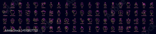 Positive thinking nolan icons collection vector illustration design