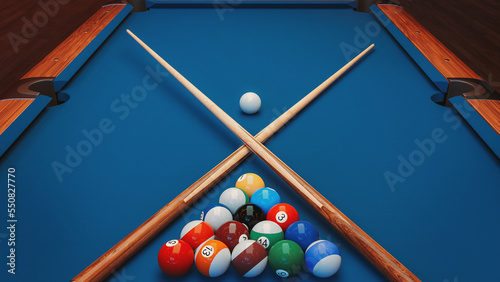 Multi-colored billiard balls On a billiard table