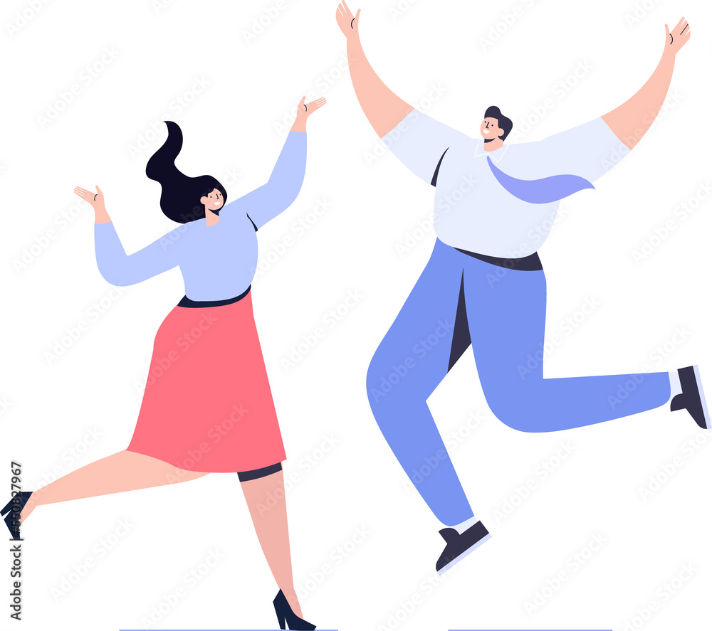 Teamwork. Business people flat illustration