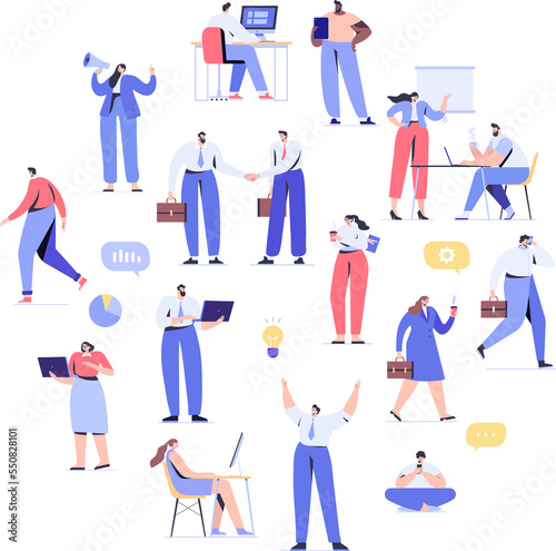 Teamwork. Business people flat illustration
