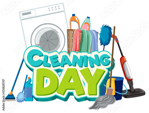 Cleaning day text banner