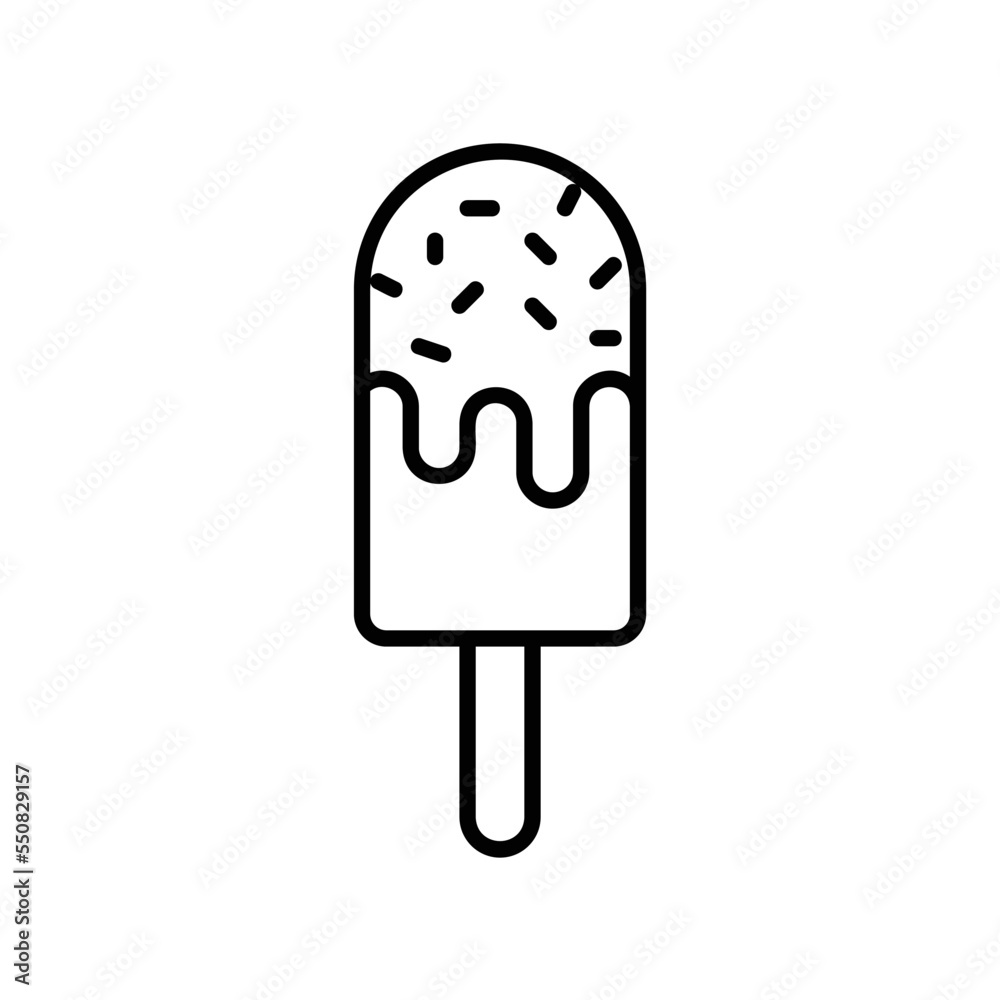 Popsicle ice cream icon for summer food