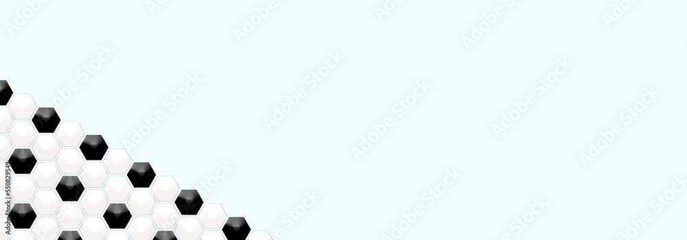 Embossed black and white hexagon frame on light blue backgrounds. Abstract pattern football. Abstract honeycomb. Abstract crystal. Abstract tortoiseshell with copy space Embossed black and white hexagon frame on light blue backgrounds. Abstract pattern football. Abstract honeycomb. Abstract crystal. Abstract tortoiseshell with copy space