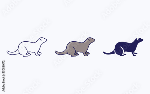 Ferret line and glyph icon, vector illustration
