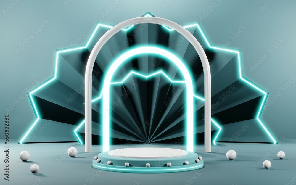 3D render of Podium background in blue tones for displaying cream products. cosmetics 3D render of Podium background in blue tones for displaying cream products. cosmetics