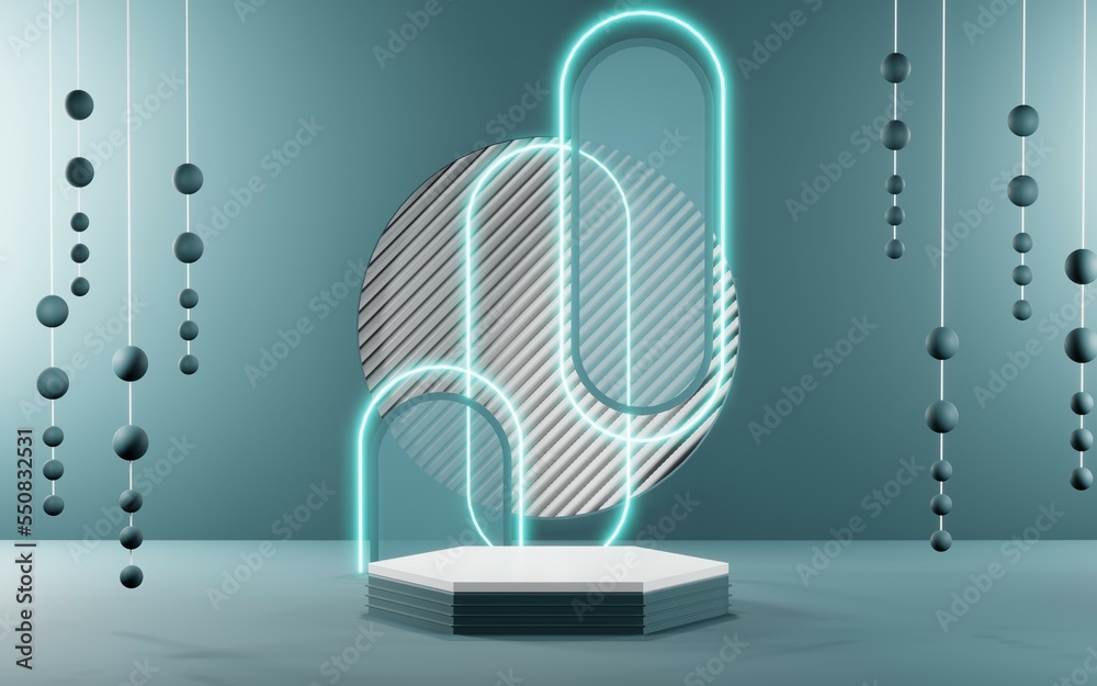 3D render of Podium background in blue tones for displaying cream products. cosmetics 3D render of Podium background in blue tones for displaying cream products. cosmetics