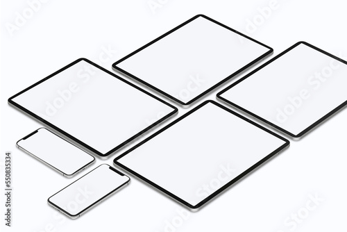 laptop and tab and mobile phone application processing screenshot mockup