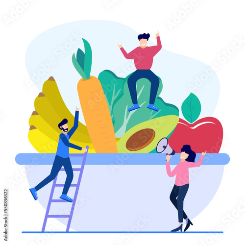 Illustration vector graphic cartoon character of healthy food