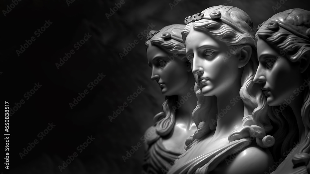 Obraz na płótnie 3D illustration of a Renaissance marble statue of