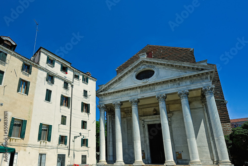 San Nicola da Tolentino church, Facade on Campo dei Tolentini, Venice, Italy. photo