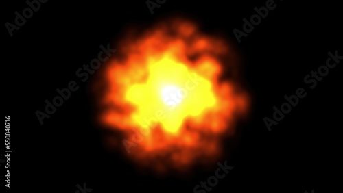 Glowing sun energy with plain black background