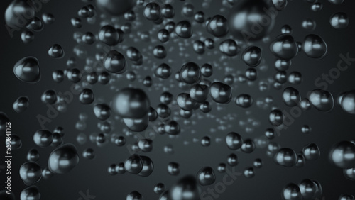 Abstract background with dynamic 3d spheres