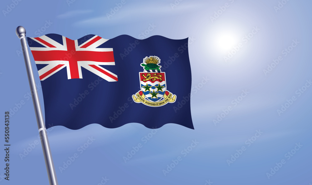 Fototapeta premium Cayman Islands flag against a blue sky
