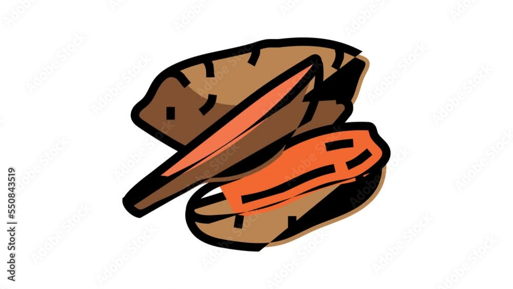 delicious potato sweet cut color icon animation delicious potato sweet cut color icon animation