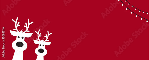 Foto Cute reindeer on a red background