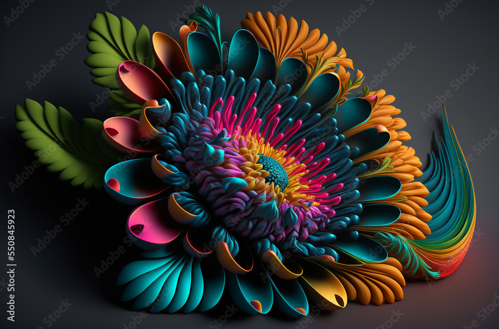 illustration of a multicolored flower covering the whole frame for creative designs illustration of a multicolored flower covering the whole frame for creative designs