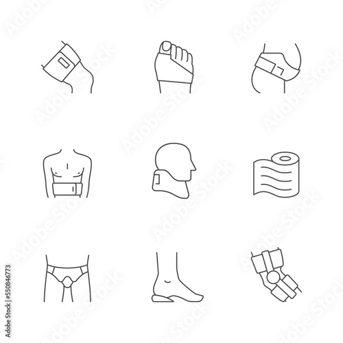 Set line icons of orthopedic product