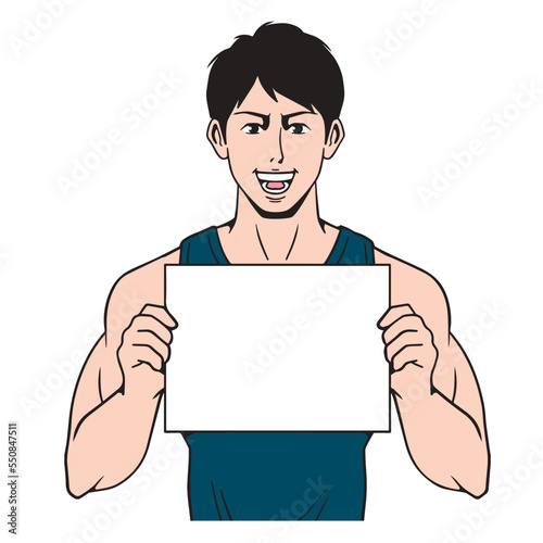 アメコミタッチのフィットネスをする日本人