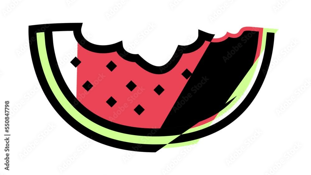 food watermelon color icon animation